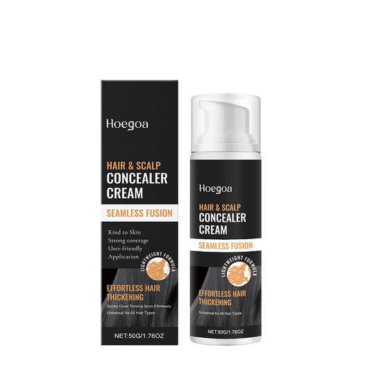 Hoegoa Hair & Scalp Concealer Cream | Effortless Hair Thickening, Instant Thinning Hairline Coverage | Waterproof, Sweat-Resistant, Long-Lasting Color with Shea Butter-V