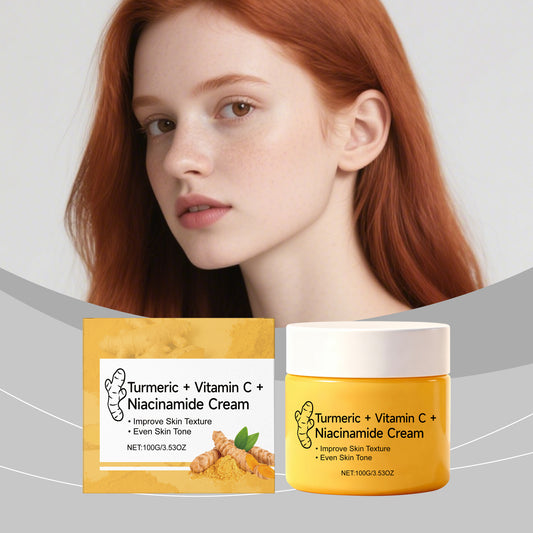 Turmeric Vitamin C Niacinamide Cream | Brightening & Oil Control | Evens Skin Tone, Targets Dark Spots | Moisturizing Face Cream for All Skin Types -V