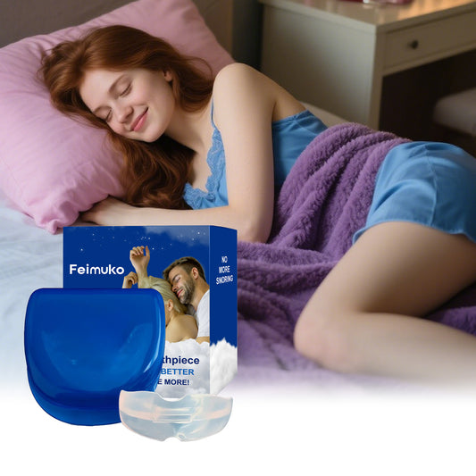 Feimuko Anti-Snoring Mouthpiece | Stop Snoring Device for Better Sleep | Moldable Silicone & EVA | Compact & Comfortable Fit | 1 Pack-V