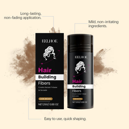 EELHOE Hair Building Fibers for Instant Volume | Sweat & Water Resistant, Keratin Formula | Covers Thinning Hair | Dark Brown -V