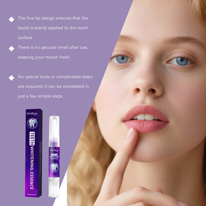 Oralhoe Professional Teeth Whitening Essence Pen | Arginine & Glycerin Formula | Fast-Acting Stain Remover for Coffee/Tea | Precision Applicator-V