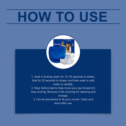 Feimuko Anti-Snoring Mouthpiece | Stop Snoring Device for Better Sleep | Moldable Silicone & EVA | Compact & Comfortable Fit | 1 Pack-V