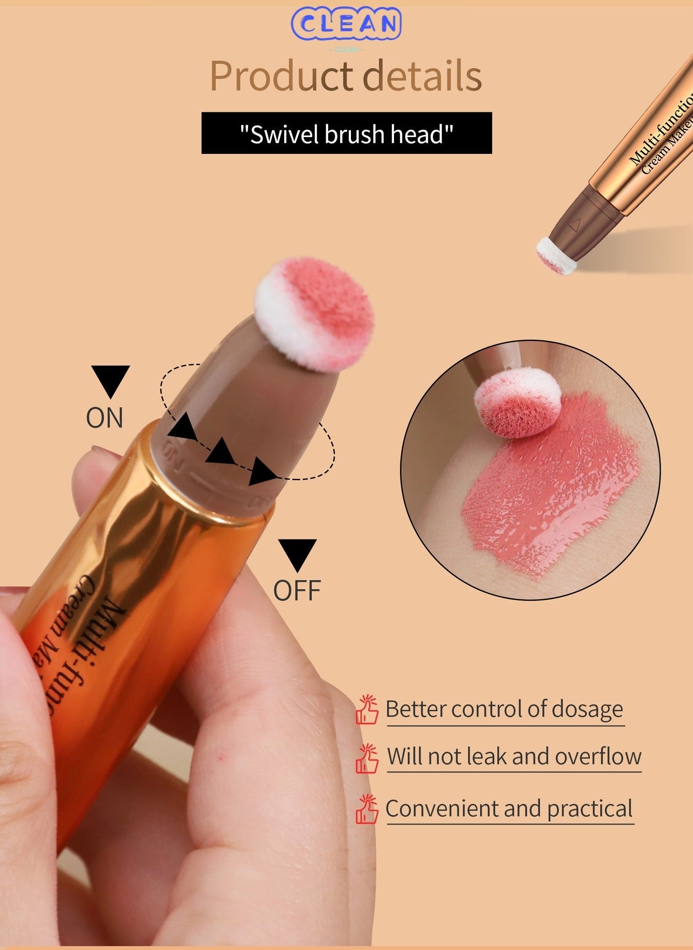 Multifunctional makeup pen blush